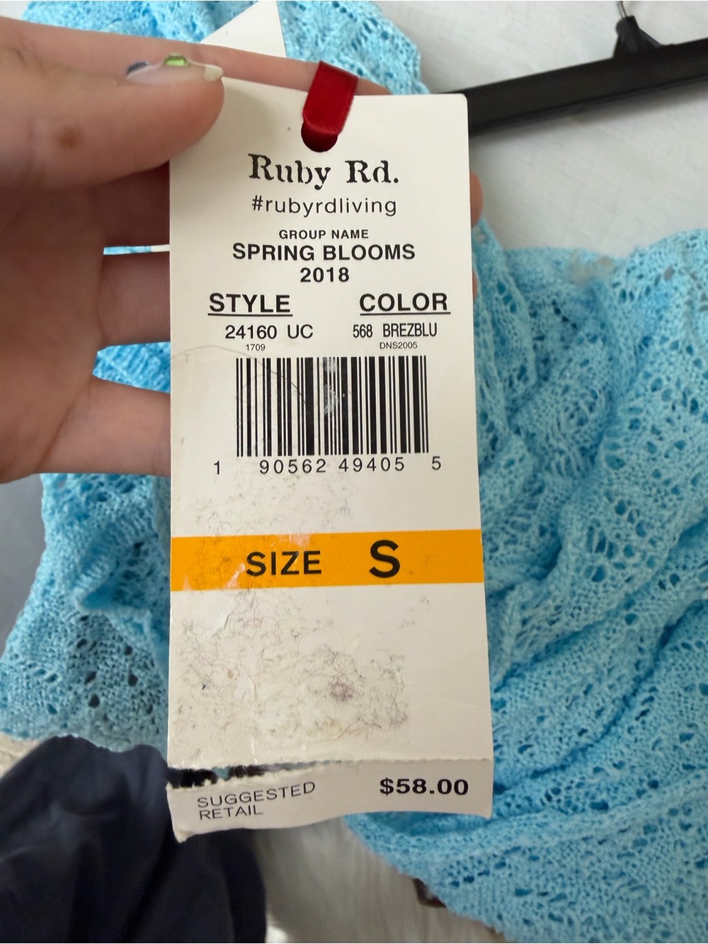 Ruby Rd. Light Blue Open Knit Cardigan - Picture 6 of 7